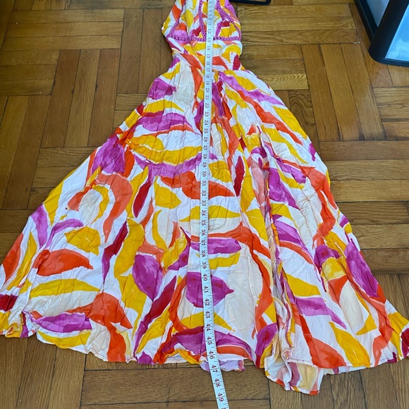 Abel The Label Anthropologie Rumi Maxi Dress Halter Neck Bohemian Blue Size XS - Picture 9 of 9